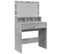 Vidaxl Coiffeuse Avec Led Gris Béton 80x41x134,5 Cm Multicolore