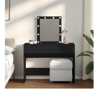 vidaXL Coiffeuse avec LED noir 100x40x130 cm, table de maquillage, coiffeuse de chambre à coucher, coiffeuse avec miroir, 848193