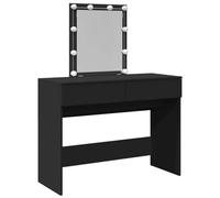 vidaXL Coiffeuse avec LED noir 100x40x130 cm, table de maquillage, coiffeuse de chambre à coucher, coiffeuse avec miroir, 848193
