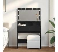 Vidaxl Coiffeuse Avec Led Noir 80x41x134,5 Cm Multicolore