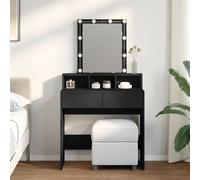 Vidaxl Coiffeuse Avec Led Noir 80x41x144,5 Cm Multicolore