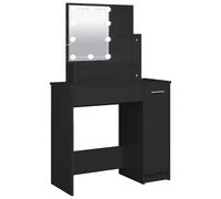 Vidaxl Coiffeuse Avec Led Noir 86,5x35x136 Cm Multicolore