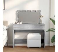 Vidaxl Coiffeuse Avec Led Sonoma Gris 100x40x120 Cm Gris
