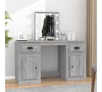 Coiffeuse avec LED Table Cosmétique Bureau de Maquillage Gris Béton vidaXL