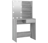 vidaXL Coiffeuse avec LED Sonoma gris 74,5x40x141 cm
