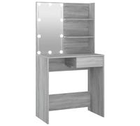 Vidaxl Coiffeuse Avec Led Sonoma Gris 74,5x40x141 Cm Multicolore