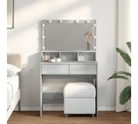 Vidaxl Coiffeuse Avec Led Sonoma Gris 80x41x134,5 Cm Multicolore