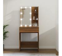 vidaXL Coiffeuse avec LED Table Cosmétique Meuble de Rangement Coiffeuse avec Miroir Meuble de Chambre à Coucher Intérieur 820444