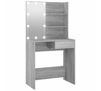 vidaXL Coiffeuse avec LED Table Cosmétique Meuble de Rangement Coiffeuse avec Miroir Meuble de Chambre à Coucher Intérieur 820482