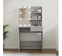 vidaXL Coiffeuse 820482 - Table cosmétique avec LED, miroir et rangement