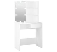 Coiffeuse - Kaptafel - 74,5x40x141 cm - LED avec USB - Bois d'ingénierie - Blanc
