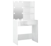 vidaXL Coiffeuse avec LED Blanc brillant 74,5x40x141 cm
