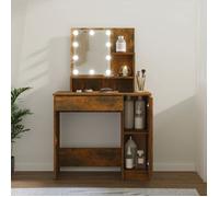 vidaXL Coiffeuse – Table cosmétique 820484 avec LED, miroir et rangement pour chambre