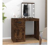 vidaXL Coiffeuse avec LED, Table de Cosmétique avec Miroir, Coiffeuse de Maquillage avec Rangement, Meuble de Chambre à 816773