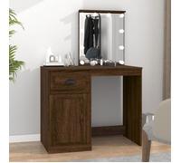 vidaXL Coiffeuse avec LED, Table de Cosmétique avec Miroir, Coiffeuse de Maquillage avec Rangement, Meuble de Chambre à 816775