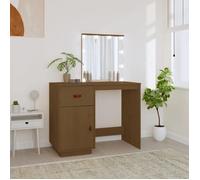 vidaXL Coiffeuse avec LED Marron miel 95x50x133,5cm Bois de pin massif