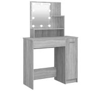 vidaXL Coiffeuse Sonoma avec LED 86,5 x 35 x 136 cm Gris
