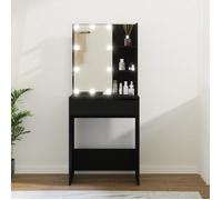 vidaXL Coiffeuse 808829 – Table de maquillage avec LED, étagères et tiroir