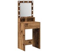 vidaXL Coiffeuse avec LED - Vieux bois, 50x41x135 cm