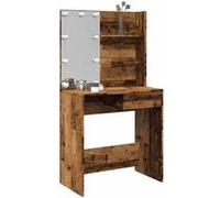 vidaXL Coiffeuse 857021 vieux bois avec LED 74,5x40x141 cm, miroir, marron