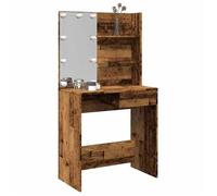 vidaXL Coiffeuse avec LED vieux bois 74,5x40x141 cm, table de maquillage, table à bijoux, coiffeuse avec miroir, coiffeuse 857021