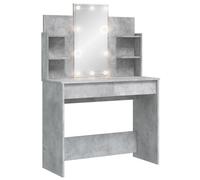 Vidaxl Coiffeuse Avec Lumi¿¿Res Led Gris B¿¿Ton 96x40x142 Cm Gris