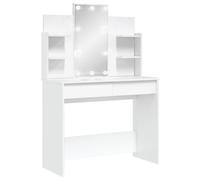 Vidaxl Coiffeuse Avec Lumières Led Blanc 96x40x142 Cm Blanc
