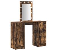 vidaXL Coiffeuse avec Lumières LED Chêne Fumé 102x33x135 cm