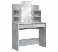vidaXL Coiffeuse avec lumières LED Gris béton 96x40x142 cm