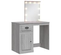 vidaXL Coiffeuse avec lumières LED Sonoma gris 90x42x132,5 cm