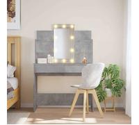 vidaXL Coiffeuse avec lumières LED Gris béton 96x40x142 cm