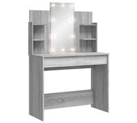 Coiffeuse avec lumières LED sonoma gris 96x40x142 cm