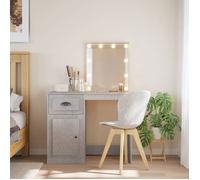 Vidaxl Coiffeuse Avec Lumi¿¿Res Led Gris B¿¿Ton 90x42x132,5 Cm Gris