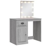 Coiffeuse avec lumières LED sonoma gris 90x42x132,5 cm