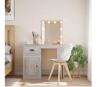 vidaXL Coiffeuse avec lumières LED Sonoma gris 90x42x132,5 cm