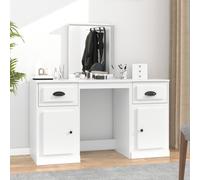 Vidaxl Coiffeuse Avec Miroir Blanc 130x50x132,5 Cm Multicolore