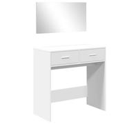 vidaXL Coiffeuse avec Miroir Blanc 80x39x80 cm, Table de Maquillage, Table à Bijoux, Coiffeuse avec Miroir, Coiffeuse de Maquillage, Table cosmétique