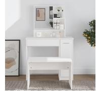 vidaXL Coiffeuse 802957 avec miroir blanc 86,5x35x136 cm