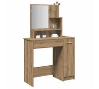 vidaXL Coiffeuse avec miroir chêne artisanal 86,5×35×136 cm, avec tiroir
