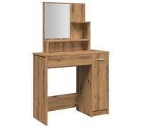 vidaXL Coiffeuse avec Miroir chêne Artisanal 86,5x35x136 cm, Table de Maquillage, Table cosmétique, Coiffeuse avec tiroir, Table à Bijoux