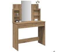 vidaXL Coiffeuse chêne artisanal 96x39x142 cm – table de maquillage et bijoux avec miroir – 857012