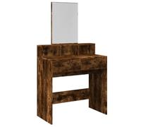 vidaXL Coiffeuse avec Miroir chêne fumé 80x41x144,5 cm, Table de Maquillage, Coiffeuse de Chambre à Coucher, Coiffeuse avec Miroir