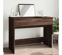 Coiffeuse avec miroir - vidaXL - 100x45x76 cm - Chêne marron - Grand espace de rangement - Design moderne