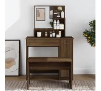 vidaXL Coiffeuse avec miroir Chêne marron 86,5x35x136 cm 820495