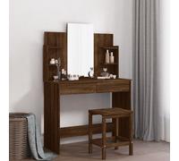 Vidaxl Coiffeuse Avec Miroir Chêne Marron 96x39x142 Cm Marron