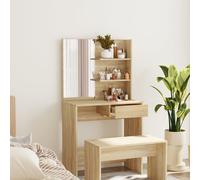 Vidaxl Coiffeuse Avec Miroir Chêne Sonoma 74,5x40x141 Cm Multicolore