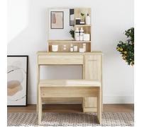 vidaXL Coiffeuse avec miroir chêne sonoma 86,5x35x136 cm 802960