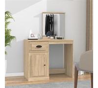 Coiffeuse avec Miroir Table de Maquillage Chambre Blanc Bois d'Ingénierie vidaXL