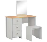 Vidaxl Coiffeuse Avec Miroir Et Tabouret Gris 104 X 45 X 131 Cm Multicolore