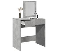 vidaXL Coiffeuse avec Miroir Gris béton 73x46,5x120 cm, Table de Maquillage, Coiffeuse de Chambre à Coucher, Coiffeuse avec Miroir